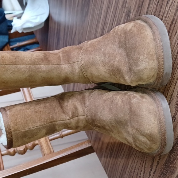 UGG Womens Knightsbridge Tan Back Zip Suede/leather Boots Size 6 - Picture 2 of 8